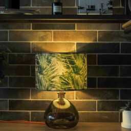 Tropical Leaves Lamp Shade 25cm 30cm 35cm 40cm 45cm Botanical Green Sage Exotic Palms Drum Lampshade Abstract Palm Table Ceiling Pendant - thumbnail 3