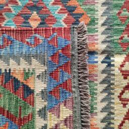 Kilim Rug Classic, Handmade Artisan Afghan Turkish Aztec Geometric Wool 145x98 cm - thumbnail 3
