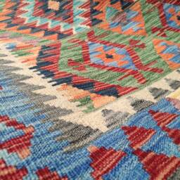 Kilim Rug Classic, Handmade Artisan Afghan Turkish Aztec Geometric Wool 145x98 cm - thumbnail 4