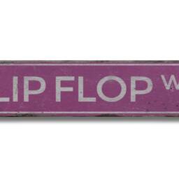 Flip Flop Sign, Wall Decor, Decor Flops, Beach Gift, Coastal Rustic Handmade Wood Sign - thumbnail 2