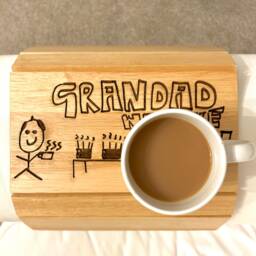 Sofa Tray Engraved With Your Child's Drawing, Fathers Day Gift, Gifts For Dads - thumbnail 2