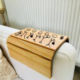 Sofa Tray Engraved With Your Child's Drawing, Fathers Day Gift, Gifts For Dads - thumbnail 3