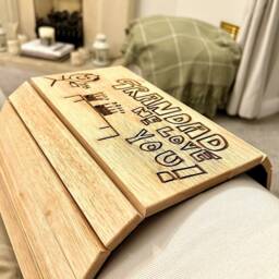 Sofa Tray Engraved With Your Child's Drawing, Fathers Day Gift, Gifts For Dads - thumbnail 1