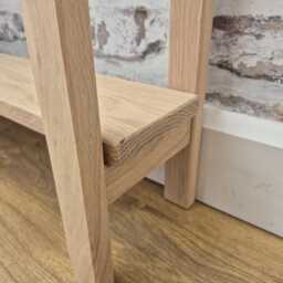 Solid Oak Narrow Console Table - Handmade Hallway Entryway Sofa - thumbnail 3