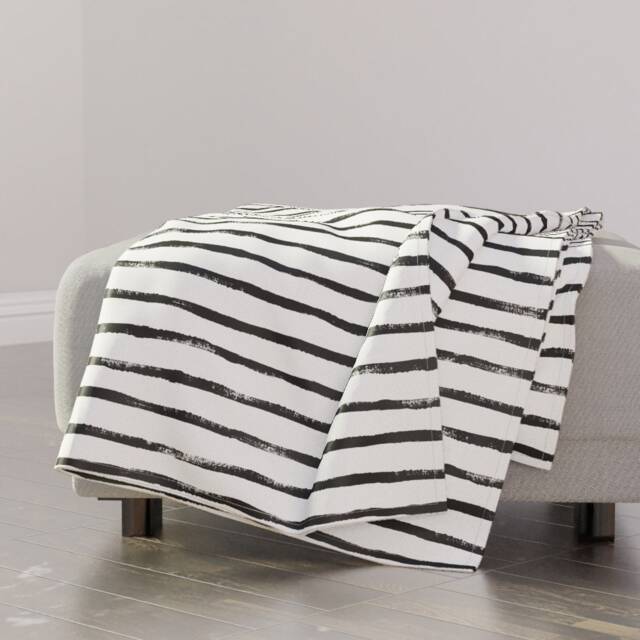 Black & White Throw Blanket - Stripe Soft Thin By Crystal_Walen - image 1