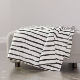 Black & White Throw Blanket - Stripe Soft Thin By Crystal_Walen