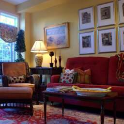 "Robert Allen Quilted Pillow Cover Bohemian Red Gold Jacquard, 20""x 14" - thumbnail 3