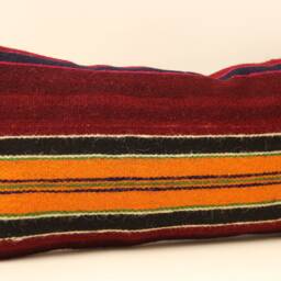 Bohemian Kilim Pillow Cover, Vintage Turkish Wool Lumbar, 10x20 - thumbnail 2