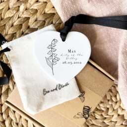Personalised May Lily Of The Valley Birth Flower Ceramic Keepsake - Birthday Gift Bauble - thumbnail 3