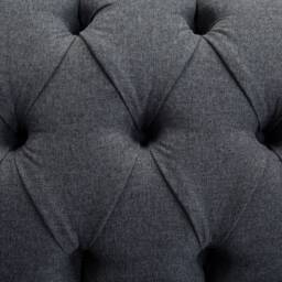British Handmade Large 3 Seater Herringbone Grey Wool Chesterfield Sofa - thumbnail 4