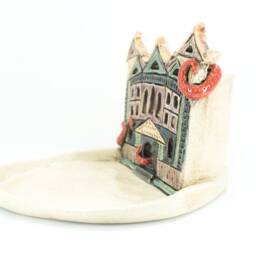 Ceramic Handmade Haunted Mansion Desk Organizer, Home Decor Funny Halloween Gift Brushes, Pens Pencils Holder , Vase & More - thumbnail 3