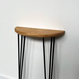 Demi Lune - Solid Oak & Hairpin Legs/Half Moon Narrow Table - thumbnail 3