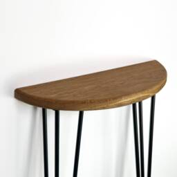 Demi Lune - Solid Oak & Hairpin Legs/Half Moon Narrow Table - thumbnail 2