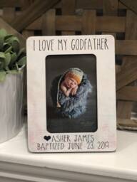 Personalized Godfather Picture Frame Baptism Gift For Godparent - thumbnail 1