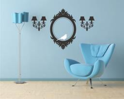 Frame & Sconces Wall Decals Elegant Accents - Vinyl Stickers Art Custom Home Decor