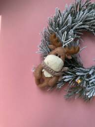 Felt Deer Christmas Ornament, Handmade Tree Decoration