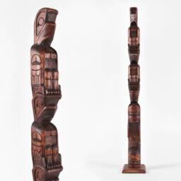 First Nations Four Figure Model Totem Pole Custom Designs - thumbnail 1