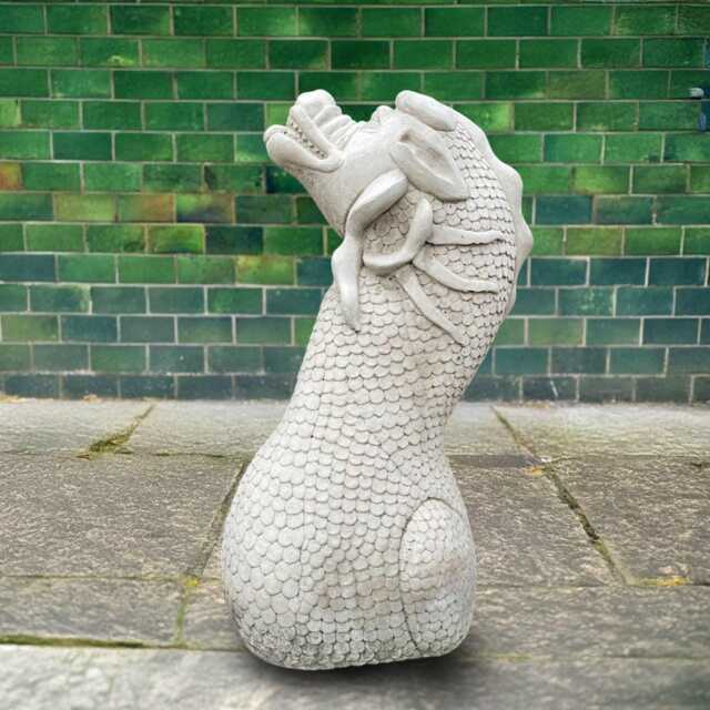 Handcrafted Stone Dragon Statue Concrete Mythical Ornament Garden Cement Animal Sculpture Chinese Lawn Figurine Patio Art Gift - image 1