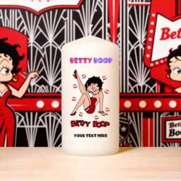 Betty Boop Candle - Personalised Text Birthday Decoration Fan Large 3 Designs Pillar Unscented - thumbnail 2