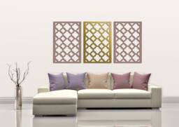 3D Wood Wall Panel Moroccan Style, Picture, Openwork Decor, Art, Ornament, Living Room, Ornate Gift - thumbnail 1