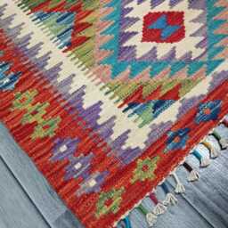 Kilim Rug Classic, Handmade Artisan Afghan Turkish Scandinavian Navajo Bohemian Wool Flatweave Multicolour 123x84 cm - thumbnail 2