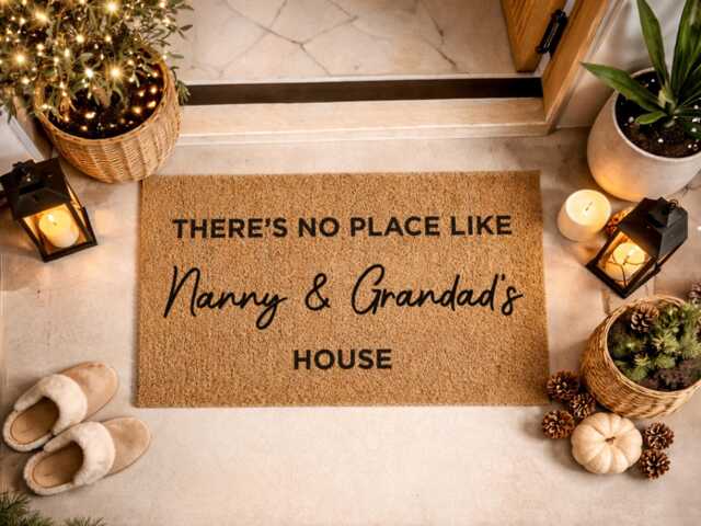 Nanny & Grandad's Entryway Mat - Personalized Welcome Rug Coir Decor - image 1