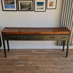 Dresser Base/ Sideboard/ Constructed With Vintage School Desks - thumbnail 4