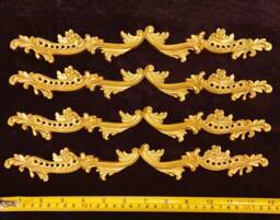 4 Gilt Gold Or White French Style Decorative Wall Furniture Moulding Pediment Frame Plastic Decoration - thumbnail 1