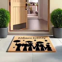 Welcome Witches Doormat - Witchy Home Decor, Halloween Entry Mat, Spooky Porch Rug, Gift For Witches, Magical Mat - thumbnail 3