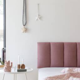 Corduroy Headboard Tiles, Oblong Upholstered Wall Panels, Single Full Twin Queen King Bed Headboard, Off-White Brown Pink Fabric Board - thumbnail 3