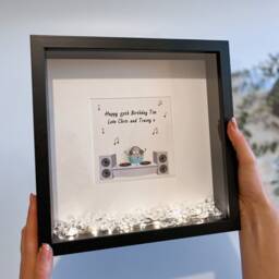 Dj Birthday Retirement Unique Pebble Art Picture Frame Gift For Him Her Music Lover Present Rave Dj Themed 50Th 40Th 60Th