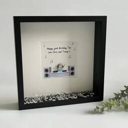 Dj Birthday Retirement Unique Pebble Art Picture Frame Gift For Him Her Music Lover Present Rave Dj Themed 50Th 40Th 60Th - thumbnail 3