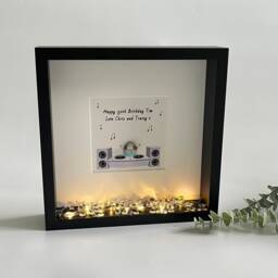 Dj Birthday Retirement Unique Pebble Art Picture Frame Gift For Him Her Music Lover Present Rave Dj Themed 50Th 40Th 60Th - thumbnail 2