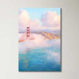 San Francisco Golden Gate Bridge 3 Panel Split Canvas Wall Art Fog California Oil Painting Framed Home Decor Usa Travel Gift - thumbnail 4
