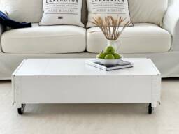Coffee Table Side Vintage Shabby Chic White - thumbnail 1