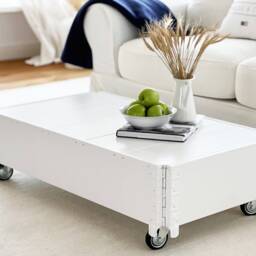 Coffee Table Side Vintage Shabby Chic White - thumbnail 2
