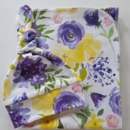 Summer Swaddle Set. Newborn Girl Take Home Blanket & Hat Baby Shower Gift. Photo Prop. Ready To Ship - thumbnail 2