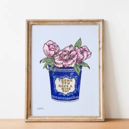Nyc Wall Art, Coffee Cup Art Print, Decor, New York City Greek Cup, Aesthetic Dorm Illustrated Print - thumbnail 1