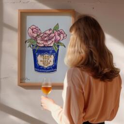 Nyc Wall Art, Coffee Cup Art Print, Decor, New York City Greek Cup, Aesthetic Dorm Illustrated Print - thumbnail 2