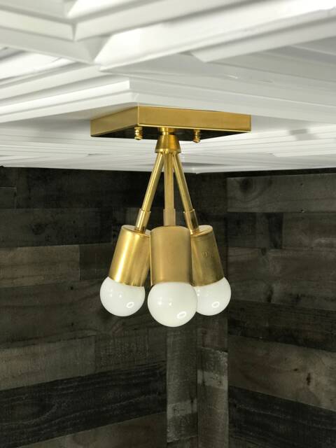 Hera Modern 3 Light Mid Century Semi Flush - image 1