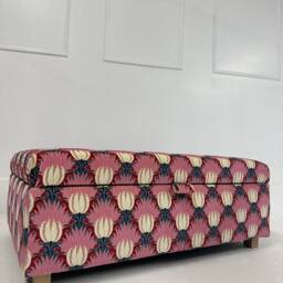 Coffee Table With Storage in Morris & Co Tulip Bird Velvet - thumbnail 2