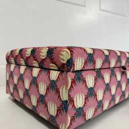 Coffee Table With Storage in Morris & Co Tulip Bird Velvet - thumbnail 4