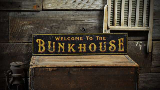 Rustic Bunkhouse Sign, Cabin Wall Decor, Handmade Wooden - image 1