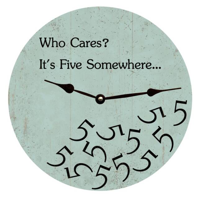 Who Cares It's Five O Clock Somewhere Clock - Seafoam Green - image 1