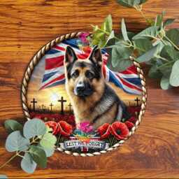 Animals Of War Remembrance Day Plaque Service Dog Sign, Purple Poppy Lest We Forget, Military Tribute Wall Art - thumbnail 4