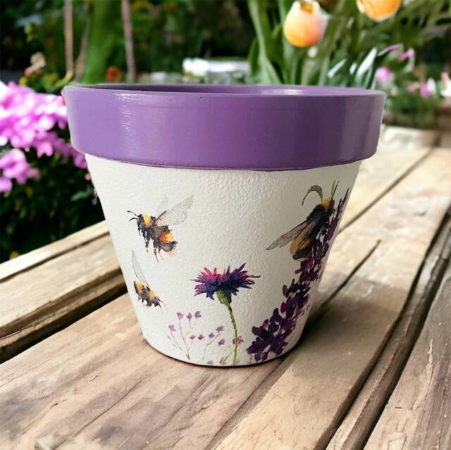 Thistle Bee Plant Pot, Flower Gifts, Garden Gifts For Lovers, Decorations - image 1