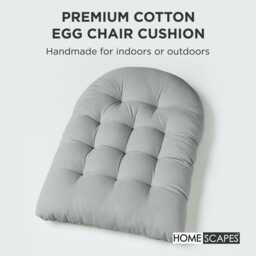 Luxury Swing Chair Cushion 80x120cm - Cotton Cover, Plush Filling, Outdoor Garden Egg Cushion, Washable, 5 Colours Available - thumbnail 3