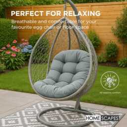 Luxury Swing Chair Cushion 80x120cm - Cotton Cover, Plush Filling, Outdoor Garden Egg Cushion, Washable, 5 Colours Available - thumbnail 2