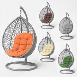 Luxury Swing Chair Cushion 80x120cm - Cotton Cover, Plush Filling, Outdoor Garden Egg Cushion, Washable, 5 Colours Available - thumbnail 1