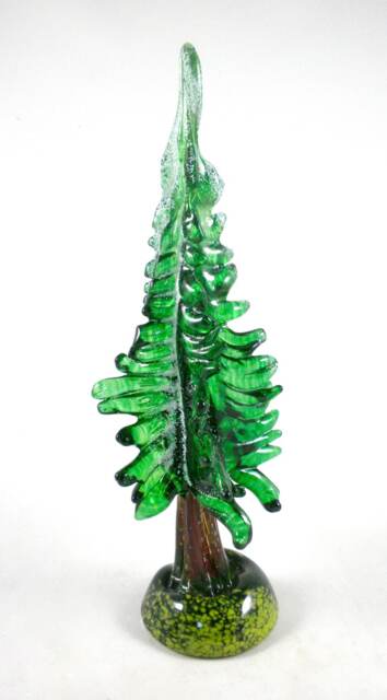 Hand Sculpted Glass Snow Tree Winter Woodland Sculpture - image 1